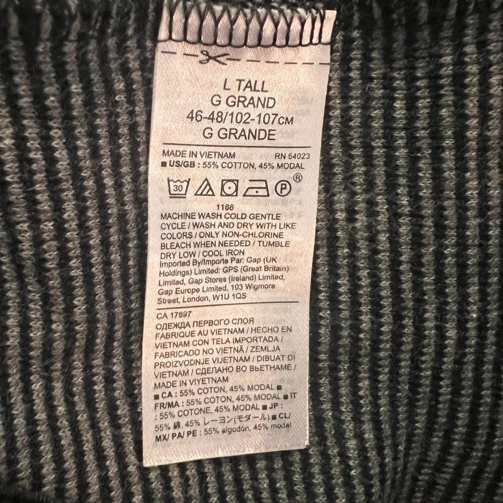 Banana Republic Mens Henley Shirt Large Tall LT Blue Striped Cotton Modal Top